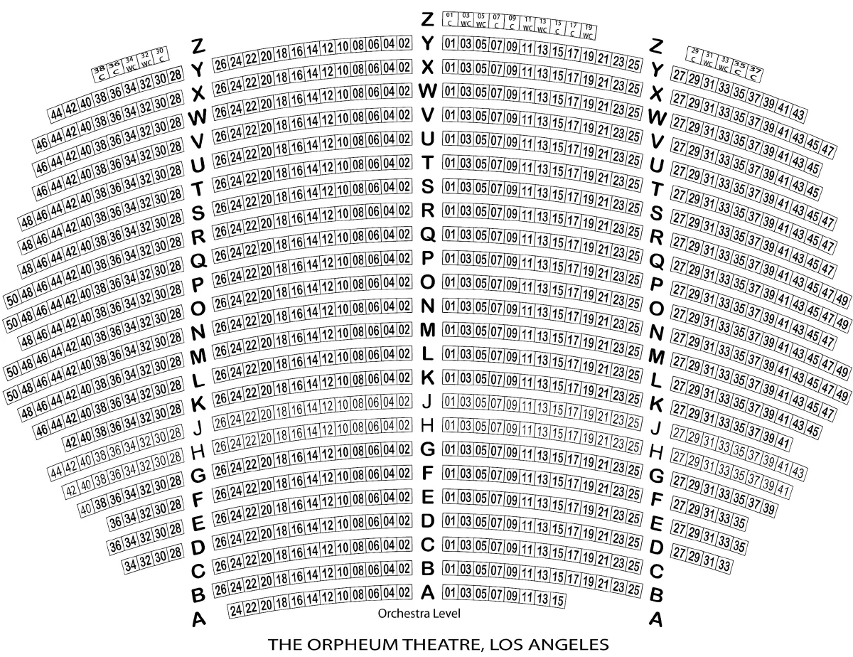 Orpheum Theatre seating chart